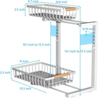 Merrylun Under Sink Organizers,5 Adjustable Height，Metal Pull Out Under Sink Organizers and Storage Shelves with Sliding Drawer, White 1pack（Hight 13.6″-16.9″） - Image 7