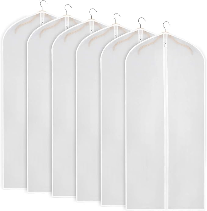 Zilink Garment Bags for Long Dresses Translucent Suit Bag 60 in, 6 Pack by Zilink