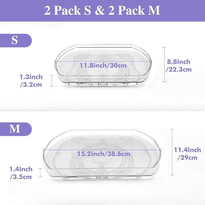 Incostar 360° Rotating Lazy Susan Turntable - Multifunctional Rectangular Organizer 15.1" x 11.4" for Refrigerator, Cabinet, Pantry, and Kitchen Countertop (4 Pack) - Image 2