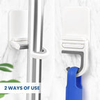 4 Pcs White Broom and Mop Holder Wall Mount Self-Adhesive Anti-Slip Gripper Cleaning Organizer Mop Handle Hanger Multi-Purpose Hook for Household, Home, Kitchen,Bathroom, Garden, Garage Storage - Image 3