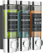 Shower Shampoo Dispenser 3 Chamber No Drill Wall-Mounted,Shampoo and Conditioner Dispenser Shampoo for Shower Wall Mounted Body Wash for Bathroom,Chrome by CaboDeseado