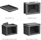 Homsorout Storage Bins with Lids - Small Fabric Organizers with Window, Collapsible Storage Bins for Clothes, Decorative Closet Organizers for Towels, Tshirt, 3 Pack, Dark Grey - Image 7