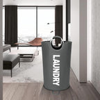 Maxsilan 90L Large Laundry Basket Bag, Collapsible Tall Hamper, Dark Grey - Image 8