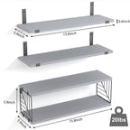 Fixwal 3+1 Tier Bathroom Floating Shelves Over Toilet, Gray - Image 3