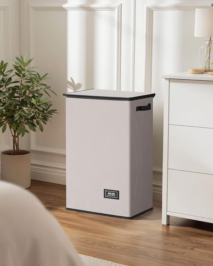 SOLEDI 90L Laundry Hamper with Lid, Large Collapsible Laundry Basket - Image 7