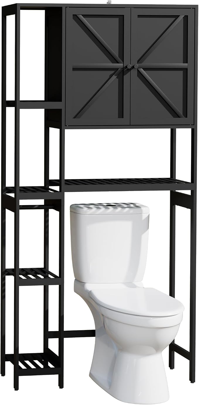 Bamboo Over-the-Toilet Storage Cabinet with Shelves for Small Bathrooms - Image 8