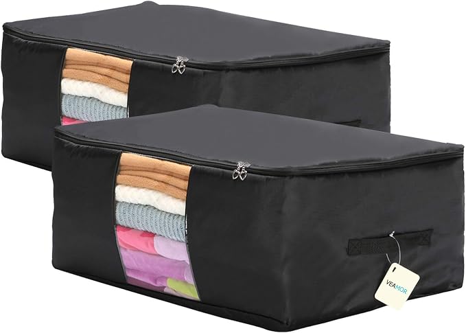 Clothing Pillow Beddings Blankets Organizer Storage Containers With Zippers,Breathable and Moistureproof. by VEAMOR