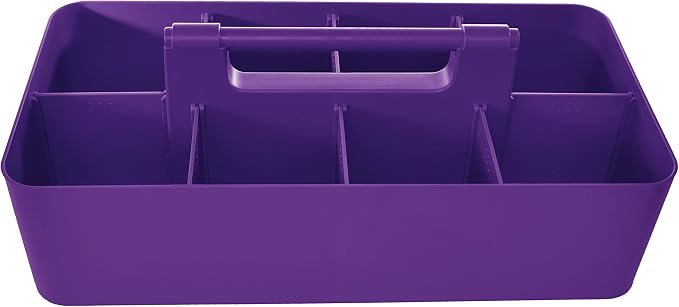 8 Compartments DIY Dividers,Large caddy, Multi Purpose, Simple, Portable, Stackable, Modern Solution for School, Office,MADE IN USA (Royal Purple) by EnjoyOrganizer