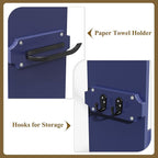 HLR Over The Toilet Storage Cabinet with Gold Trim, Over Toilet Bathroom Organizer with Adjustable Shelves and Toilet Paper Holder, Above Toilet Storage Cabinet Spacesaver for Bathroom (Blue) - Image 3