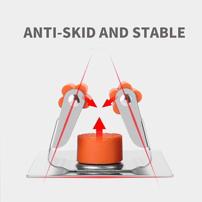 Broom Holder Wall Mount, 2 Pack Orange Stainless Steel Mop and Broom Organizer, Heavy Duty 15 Lbs Self Adhesive Tool Hanger, No Drill V-Shape Broom Hooks for Garage, Kitchen, Bathroom - Image 6