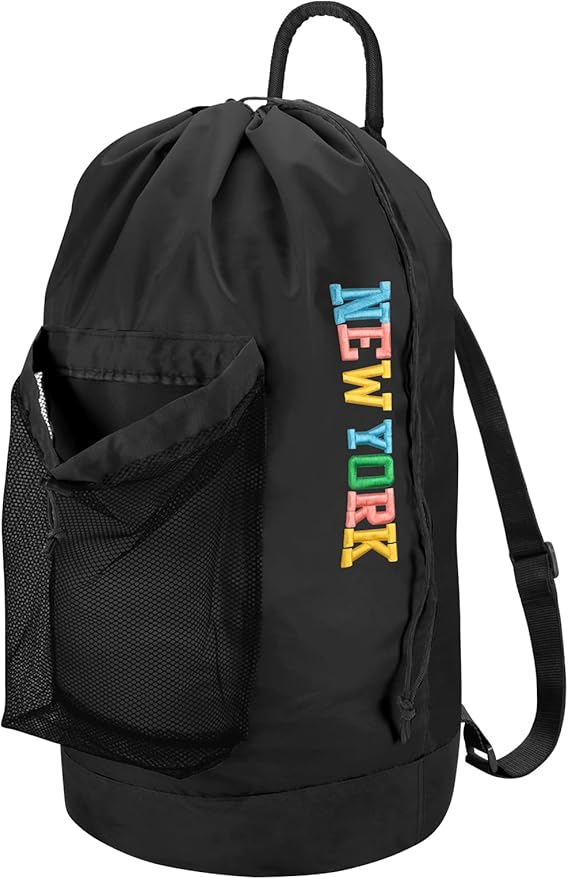 Dalykate Backpack Laundry Bag, Laundry Backpack with Shoulder Straps and Mesh Pocket Nylon Clothes Hamper Bag with Drawstring Closure by Dalykate