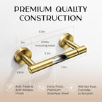 Day Moon™ - Toilet Paper Holder - Modern Roll Holder for Bathroom - 2 Pack - Wall Mount, Gold - Image 2