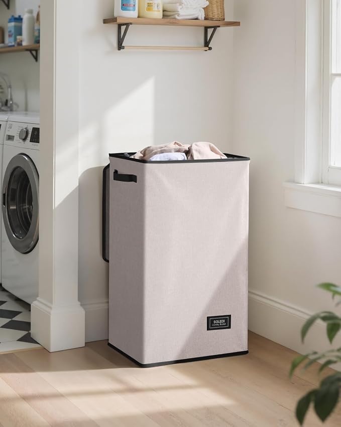 SOLEDI 90L Laundry Hamper with Lid, Large Collapsible Laundry Basket - Image 2