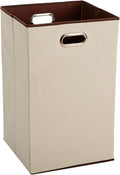 Amazon Basics Rectangular Foldable Laundry Basket Hamper, Beige/Brown by AmazonBasics