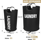 Maxsilan 160L XX-Large Laundry Basket Bag, Collapsible Tall Hamper, Black - Image 3