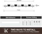 2 Pack Broom Holder Wall Mount, Stainless Steel Broom Hanger Wall Mount, Heavy Duty Mop and Broom Holder Tool Racks Utility Hooks for Laundry Room Garden Garage, Black (4 Racks and 5 Hooks) - Image 7
