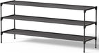 Kitsure Shoe Rack - Non-Woven Shoe Rack Shelf, 43.3" Wide - 3 Tier, Black | Shoe Organizer for Closet, Entryway, Garage, Stackable Shoe Shelves, college dorm&apartment essentials by Kitsure