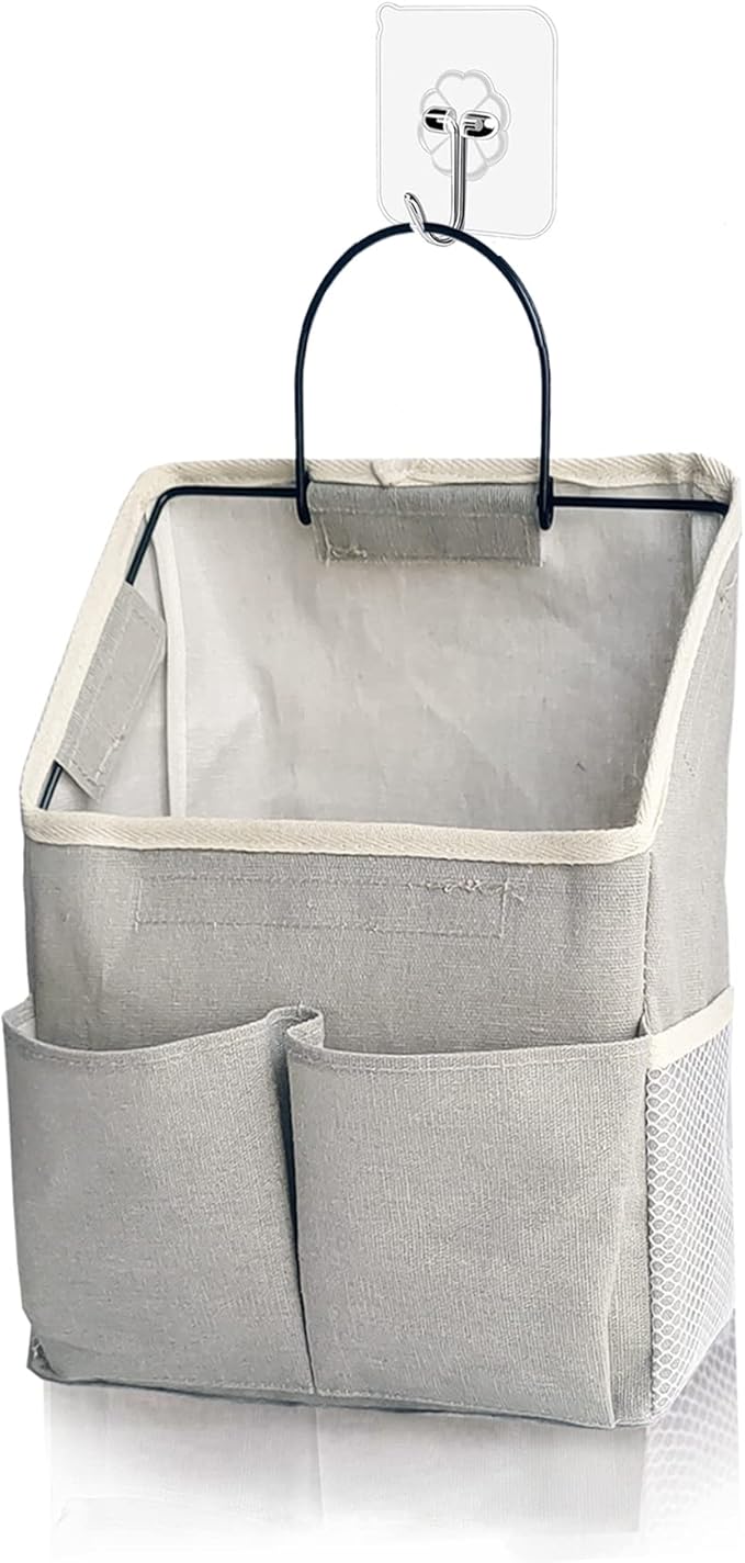 Wall Hanging Storage Bag,Wall Hanging Organizer bags with Pockets, Wall organizer Storage for Dormitory Bathroom Bedroom Kitchen (Grey1) by Someteth
