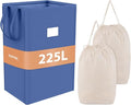 MCleanPin 210L Large Laundry Hamper Collapsible with 2 Washable Laundry Bags, Dirty Clothes Hamper, Laundry Basket with Handles Foldable Laundry Basket for Dorm College(Navy Blue) by MCleanPin