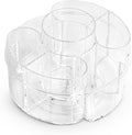 Masirs Small 360 Rotating Makeup Organizer, 5 Compartments, Round Clear by Masirs