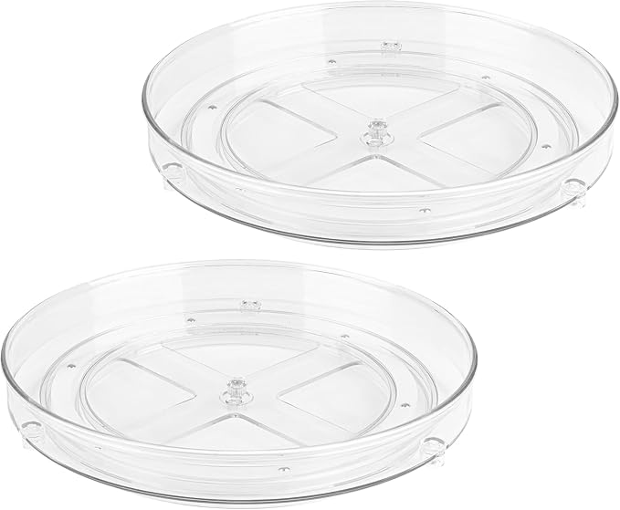 Oizeir Clear Lazy Susan Organizer (Pack of 2) 11.5 Inch Turntable for Kitchen, Pantry, Fridge, Bathroom, and Vanity Countertops, Acrylic Rotating Organizer by Oizeir
