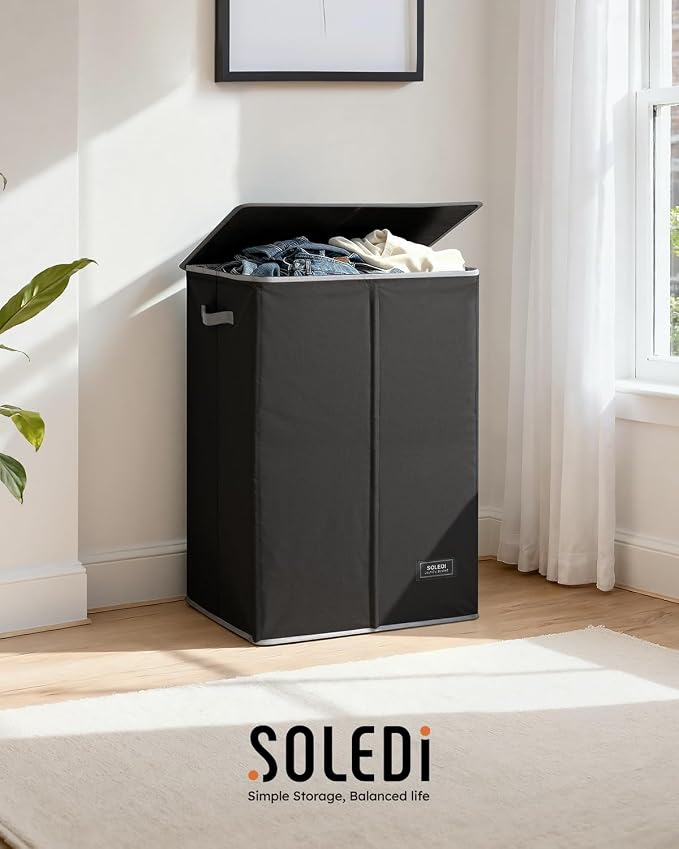 SOLEDI 130L Laundry Hamper with Lid, Large Collapsible Laundry Basket - Image 8