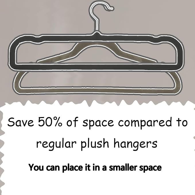 20 Pack Velvet Pants Hangers for Closet Space Saving, Thin Hanger (Black) - Image 3