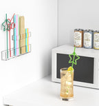 Acrylic Straw Organizer for Cabinet Door - 9.5'' Large Transparent Adjustable 3-Part Reusable Drinking Straw Holder Dispenser Kitchen Accessories Container Cupboard Door Mounted - Image 2