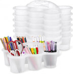 gisgfim 6 Pack Classroom Caddy Organizer with Handle, 6 Compartments, Clear by gisgfim