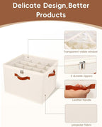 3 Pack Shoe Storage Organizer With Clear Lid-for Closet Wardrobe , Beige - Image 5