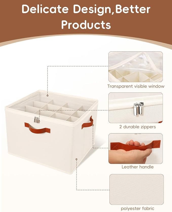 2 Pack Shoe Storage Organizer With Clear Lid-for Closet Wardrobe , Beige - Image 5