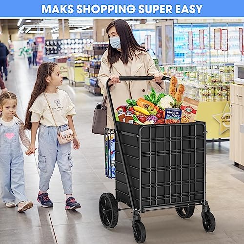 450lbs Capacity Shopping Cart,Upgrade Huge Grocery Cart on Wheels - Image 7