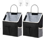 2pcs Wall Hanging Storage Bag,Wall Hanging Organizer Bags with Pockets, Wall Organizer Storage for Dormitory Bathroom Bedroom Kitchen(Black) by Someteth