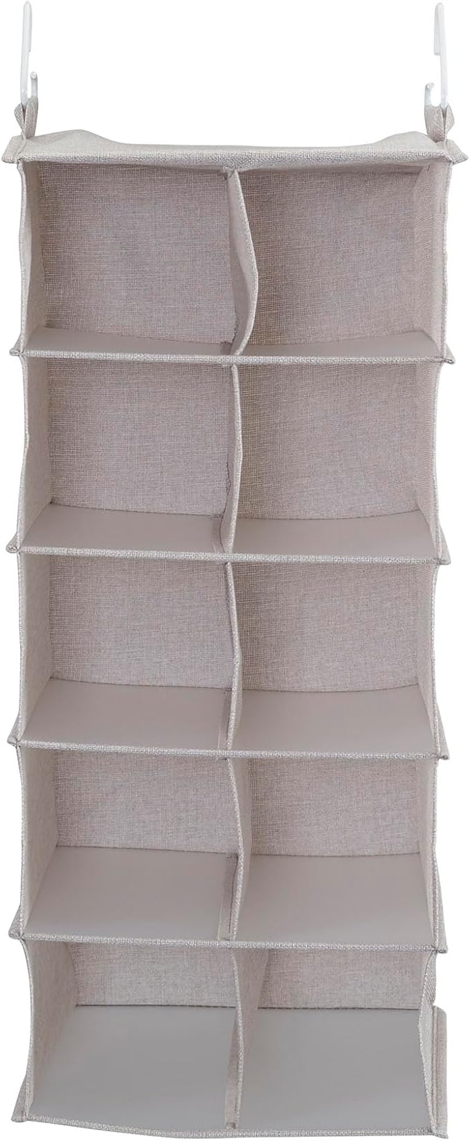 Household Essentials 10-Pocket Hanging Shoe Organizer, Side-by-Side Blended Canvas Storage, 2 Hooks for Excellent Support, The Perfect Space-Saving Organizer - Image 5