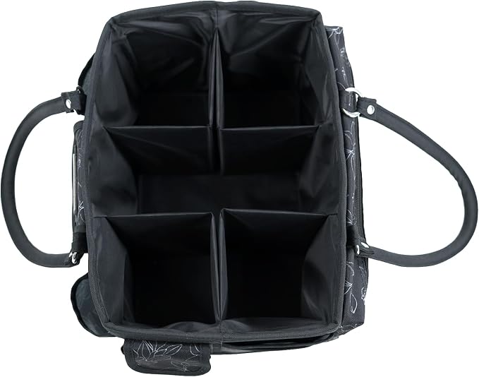 Everything Mary Deluxe Store & Tote Organizer – Black & White Floral Craft Bag with Handle – Collapsible Storage for Scrapbooking, Sewing, DIY Tools & Art Supplies - Image 9