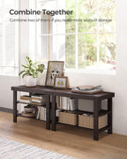 SONGMICS Shoe Rack Bench, 3-Tier Bamboo Shoe Storage Organizer, Entryway Bench, Holds Up to 286 lb, 11.3 x 27.6 x 17.8 Inches, for Entryway Bathroom Bedroom, Brown ULBS04Z | Shoe Storage Organizer, Holds Up to 286.6 lb, Brown, BAMBOU Collection ULBS04Z - Image 4