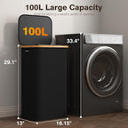 Bathola Laundry Hamper with Lid, Laundry Basket with Removable Bag, Black - Image 2