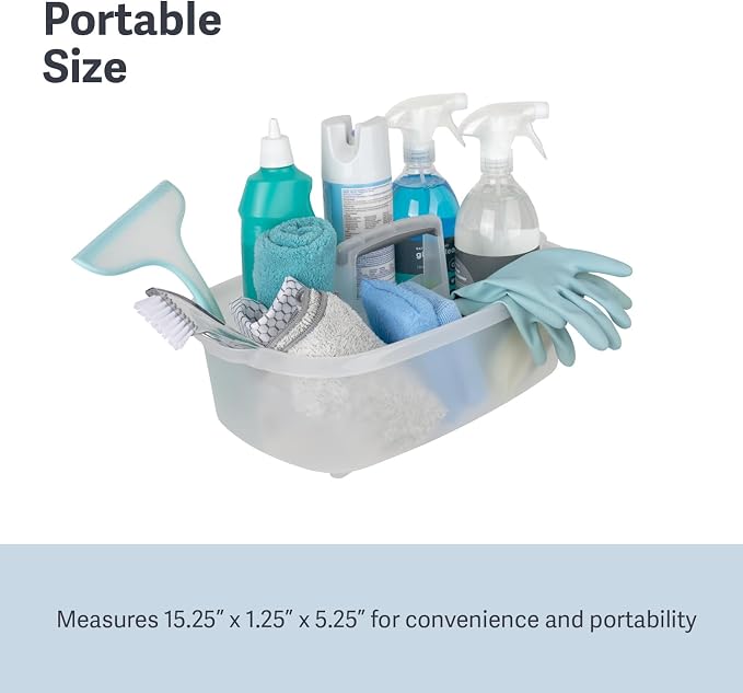Casabella Plastic Multipurpose Cleaning Storage Caddy with Handle, 1.5-Gallon, Clear - Image 5