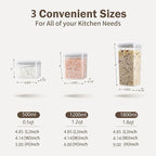 Pop Airtight Food Storage Containers Set with Lids, 6 Pcs Stackable One Button Opening Food Containers Kitchen Pantry Organization and Storage, BPA Free Stackable Cereal Container (0.5, 1.2, 1.8qt)*2 - Image 6