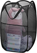 Mesh Pop Up Laundry Hamper, Collapsible Laundry Basket with Side Pocket, Dirty Clothes Mesh Basket Foldable for Cruise, Travel, Camping (Black - 1 Pack) by Aplter