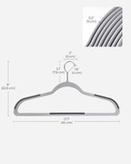 SONGMICS Plastic Clothes Hangers, Pack of 30, Space-Saving | 0.2 Inches Thick, 17.7 Inches Wide, 360° Swivel Hook, Light Gray and Dark Gray, BREANNA Collection UCRP30G - Image 6
