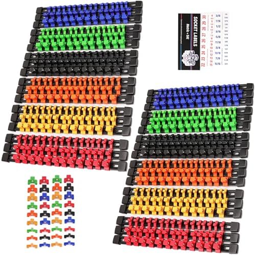 SWANLAKE 36-Piece Socket Organizer, 1/4-Inch x 192 Clips, 3/8-Inch x 180 Clips, 1/2-Inch x 144 Clip, Socket Holder Clip Rail, Drive Sockets Trays for Tool Box Drawer by SWANLAKETOOLS