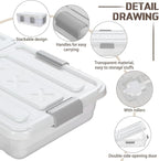 Beeveer 4 Pcs Plastic Under Bed Storage Container with Double Opening Lid Wheel Handle, Transparent Large Capacity Stackable Latching Festival Storage Bin for Closet Bedroom, 31.5x15.8x5.2 In(White) - Image 3