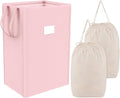 MCleanPin 210L Pink Laundry Hamper Large Collapsible Basket with Laundry Bags, Dirty Clothes Hamper,Laundry Basket with Handles,Washable Laundry Bags,Foldable Dorm Hamper for College (Rose Pink) by MCleanPin