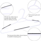 Plastic Clothes Hangers 30 Pack, Hangers with Grip Black - Image 3