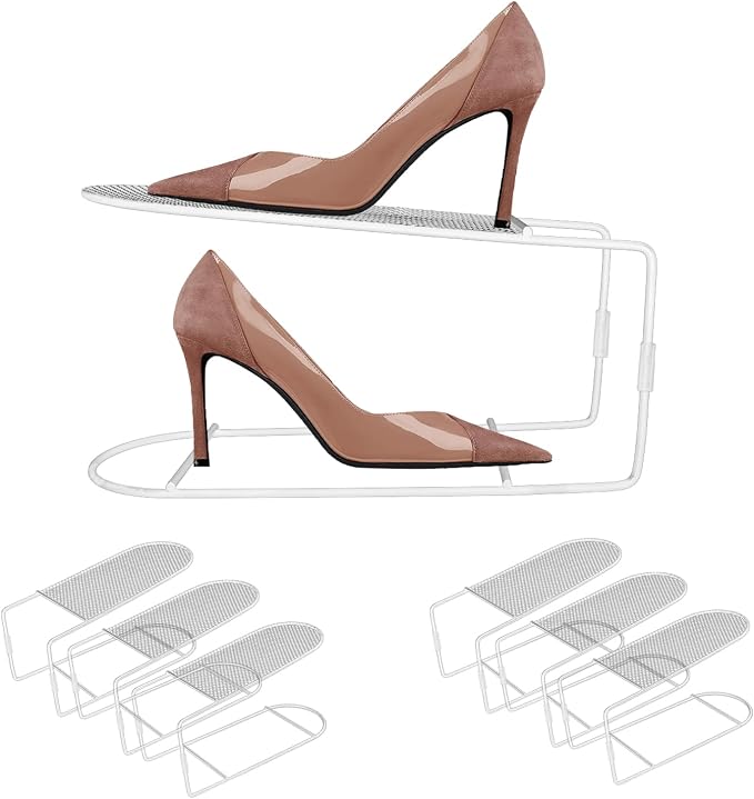 CiBiZi Shoe Slots Organizer 6Pack Metal Shoe Stackers for a Pair of Shoes Display Shelf Shoe Holder Shoe Storage Closet Organizers Shoe Space Saver Organizador de Zapatos White by CiBiZiUS