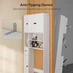 Ahomly Over The Toilet Storage Cabinet, with Five Doors, White - Image 7