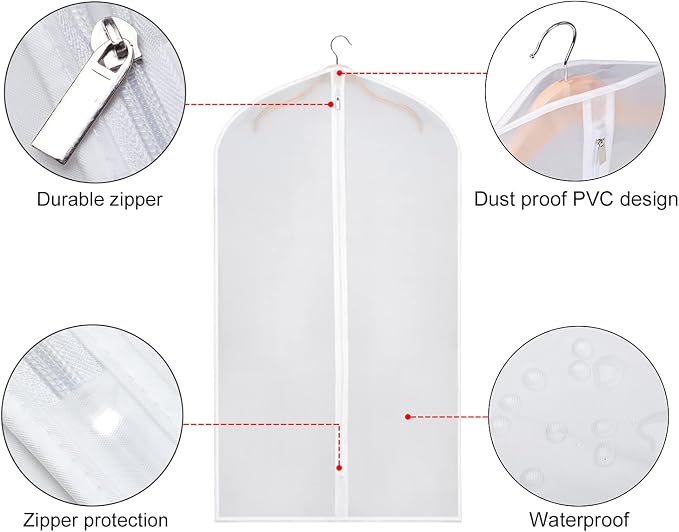 Zilink Garment Bags Suit Bag for Closet Storage 43 in, 6 Pack - Image 4
