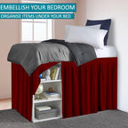 Dorm Bed Skirt, Twin XL, 36" Drop, Burgundy - Image 3