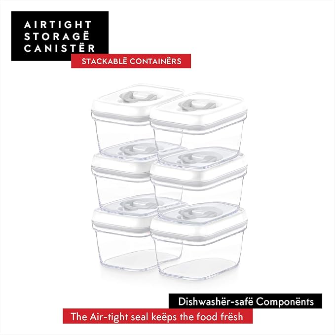 DWËLLZA KITCHEN Airtight Food Storage Containers with White Lids – 0.4L 6 Pc Clear Plastic Kitchen canisters Pantry Organization for Spices, Candy, Nuts, BPA-Free, Keeps Food Fresh & Dry - Image 7